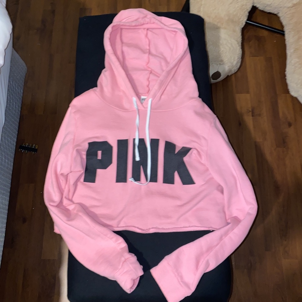 Pink cropped hoodie